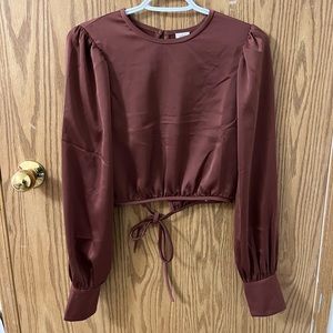 Aritzia Wilfred Silk Tie Back Top